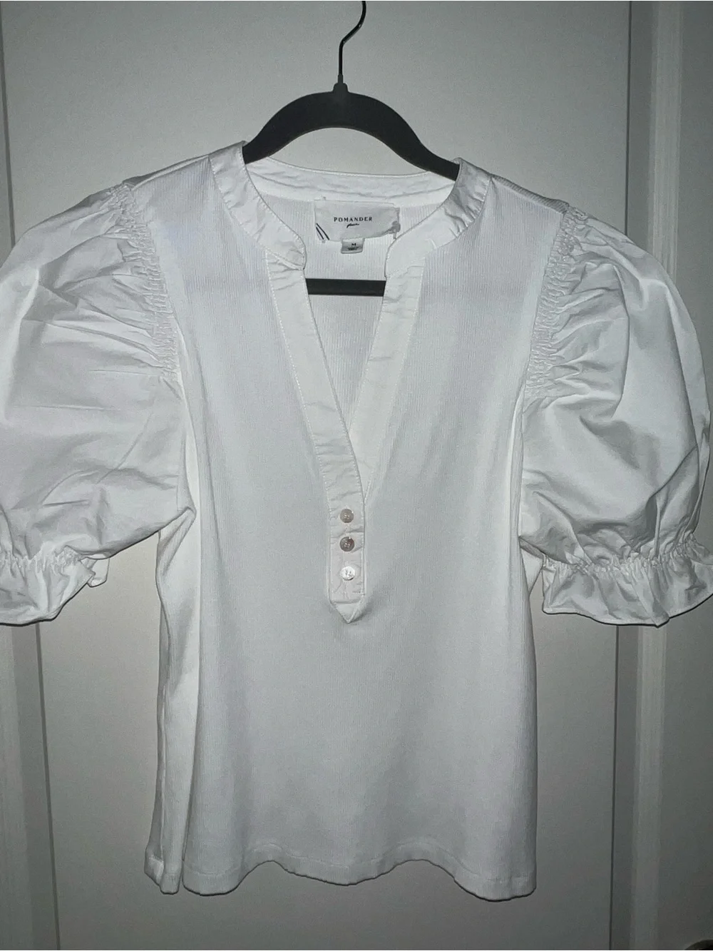 White Livia Puff Sleeve Top